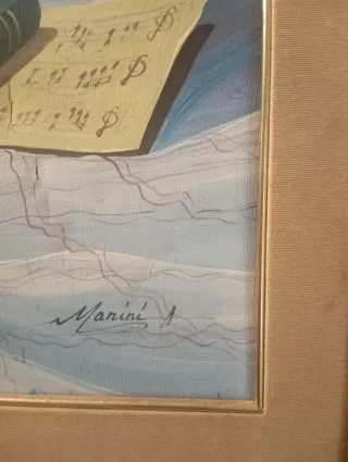 Quadro con violino e fiori