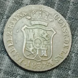 Moneda 3 Cuartos 1837 Barcelona