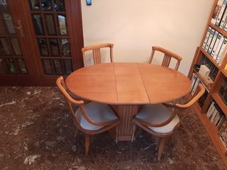 Mesa comedor madera extensible ovalada
