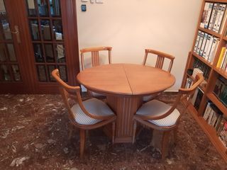 Mesa comedor madera extensible ovalada