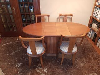 Mesa comedor madera extensible ovalada
