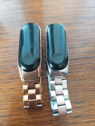 2 x Mi Band 3 Brazaletes Metal Dorado y Plateado