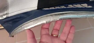 Chaqueta Moto Cuero Azul y Negro