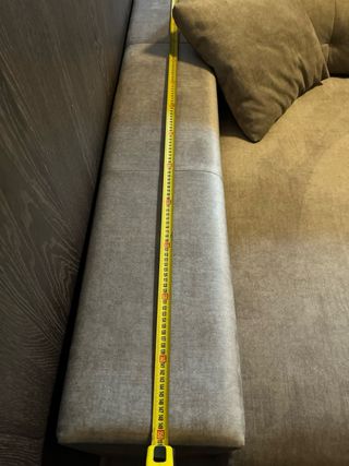 Sofá chaiselongue beige/marrón tela