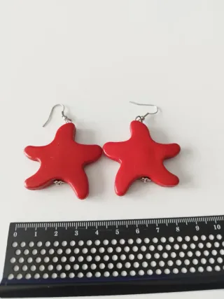 Conjunto Collar y Pendientes Estrella Roja