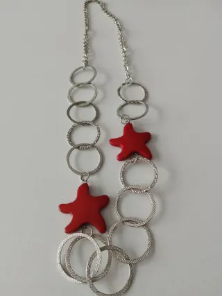 Conjunto Collar y Pendientes Estrella Roja