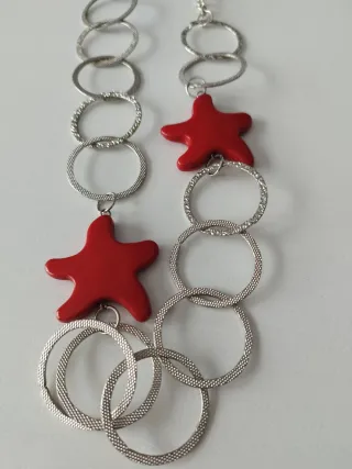 Conjunto Collar y Pendientes Estrella Roja
