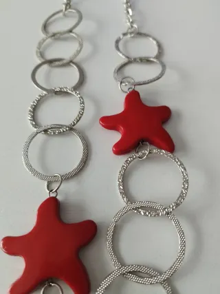 Conjunto Collar y Pendientes Estrella Roja