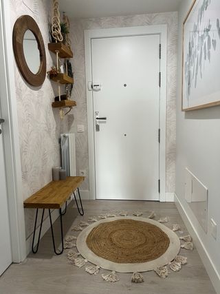 Alfombra redonda yute con borlas estilo boho