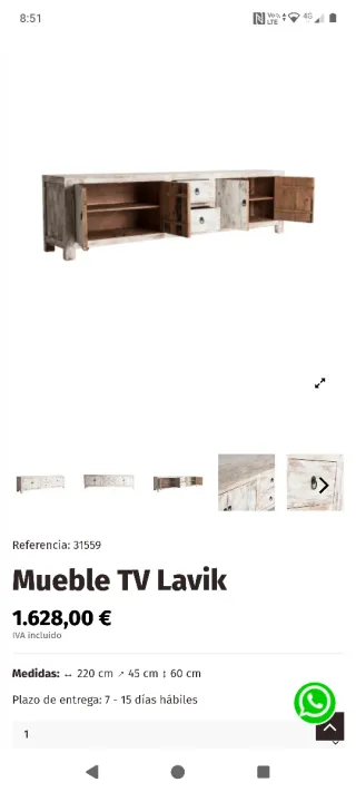 Mueble TV Lavik madera blanco