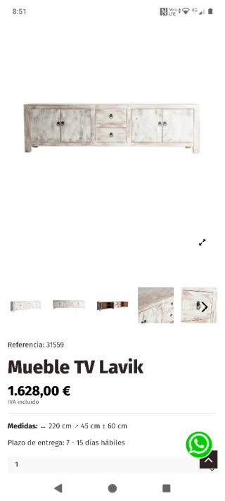 Mueble TV Lavik madera blanco