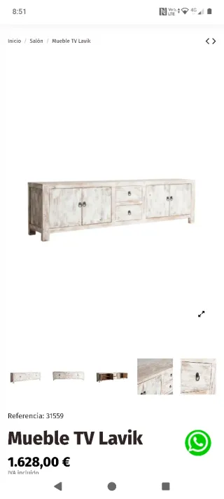 Mueble TV Lavik madera blanco
