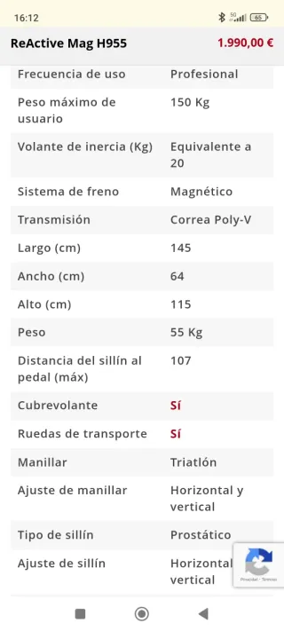 Bicicleta de Spinning BH