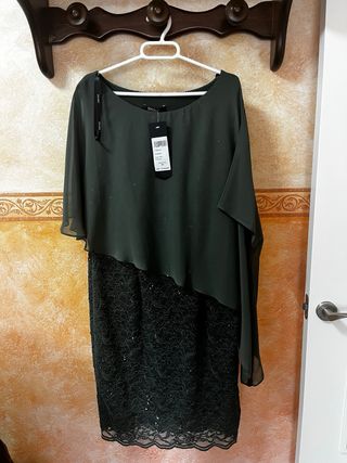 Vestido fiesta verde SWING talla 44