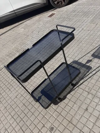 Carro multiusos negro y cristal