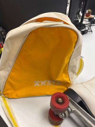 Patines de 4 ruedas blancos+bolsa especial