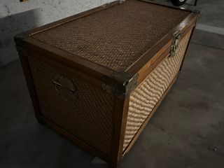 Baúl Vintage Rattan y Madera.