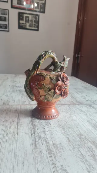 Botijo Cerámica Mayólica Lagarto Vintage