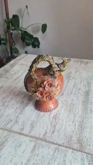 Botijo Cerámica Mayólica Lagarto Vintage