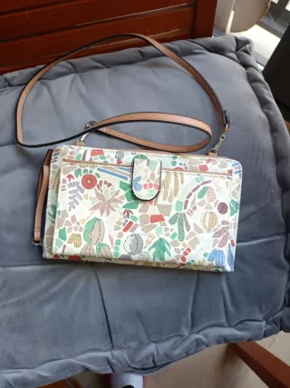 Bolso Cartera Beige Multicolor