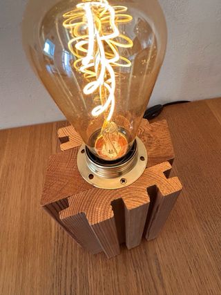 Lampada vintage legno