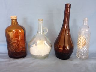 4 Bottiglie Antiche Vuote