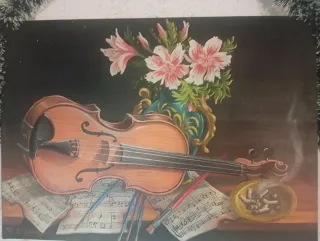 Quadro Violino Fiori Spartito