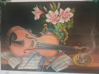 Quadro Violino Fiori Spartito
