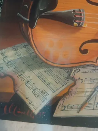 Quadro Violino Fiori Spartito