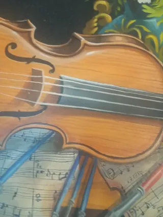 Quadro Violino Fiori Spartito