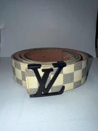 Cintura Louis Vuitton Beige/Nero Damier 125/50