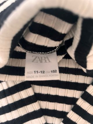 Camiseta algodón cuello vuelto rayas 11-12 años