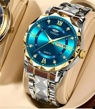 Reloj hombre Azul y Dorado
