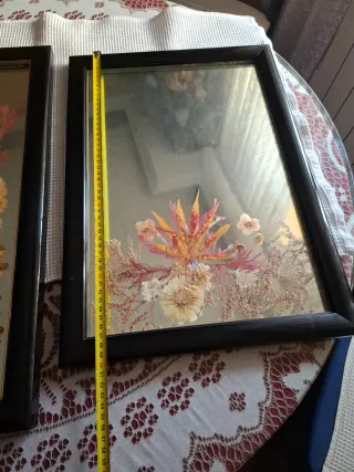 Espejos antiguos con flores secas hechos a mano