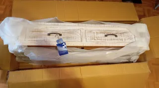 Consola recibidor de madera con 2 cajones.