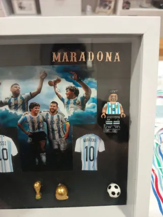 Cuadro Messi y Maradona Reyes del Fútbol