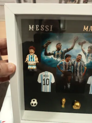 Cuadro Messi y Maradona Reyes del Fútbol