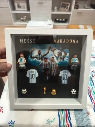 Cuadro Messi y Maradona Reyes del Fútbol