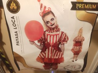 Disfraz Payaso Niña Talla 10-12 Nuevo