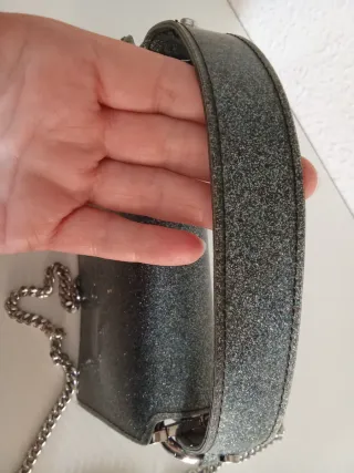 Bolso fiesta Zara plateado pequeño