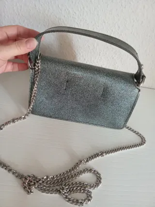 Bolso fiesta Zara plateado pequeño