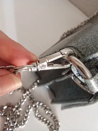 Bolso fiesta Zara plateado pequeño