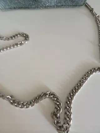 Bolso fiesta Zara plateado pequeño