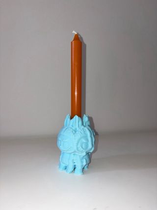 Portavelas 3D Labubu Efecto Cera Azul