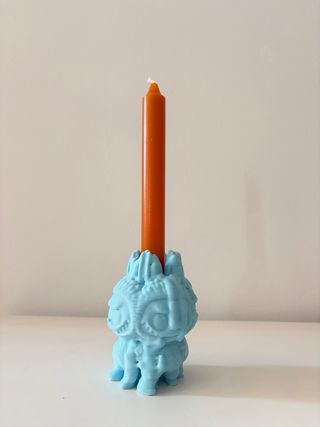 Portavelas 3D Labubu Efecto Cera Azul