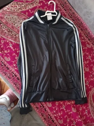 Sudadera Adidas Negra con Rayas Grise brilli...