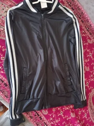 Sudadera Adidas Negra con Rayas Grise brilli...