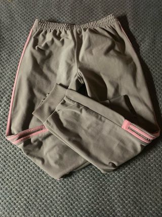 Pantalón chándal Adidas terciopelo retro gris rosa