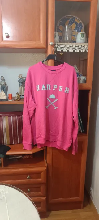 Sudadera rosa con logo Harper