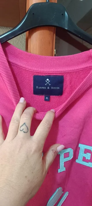 Sudadera rosa con logo Harper